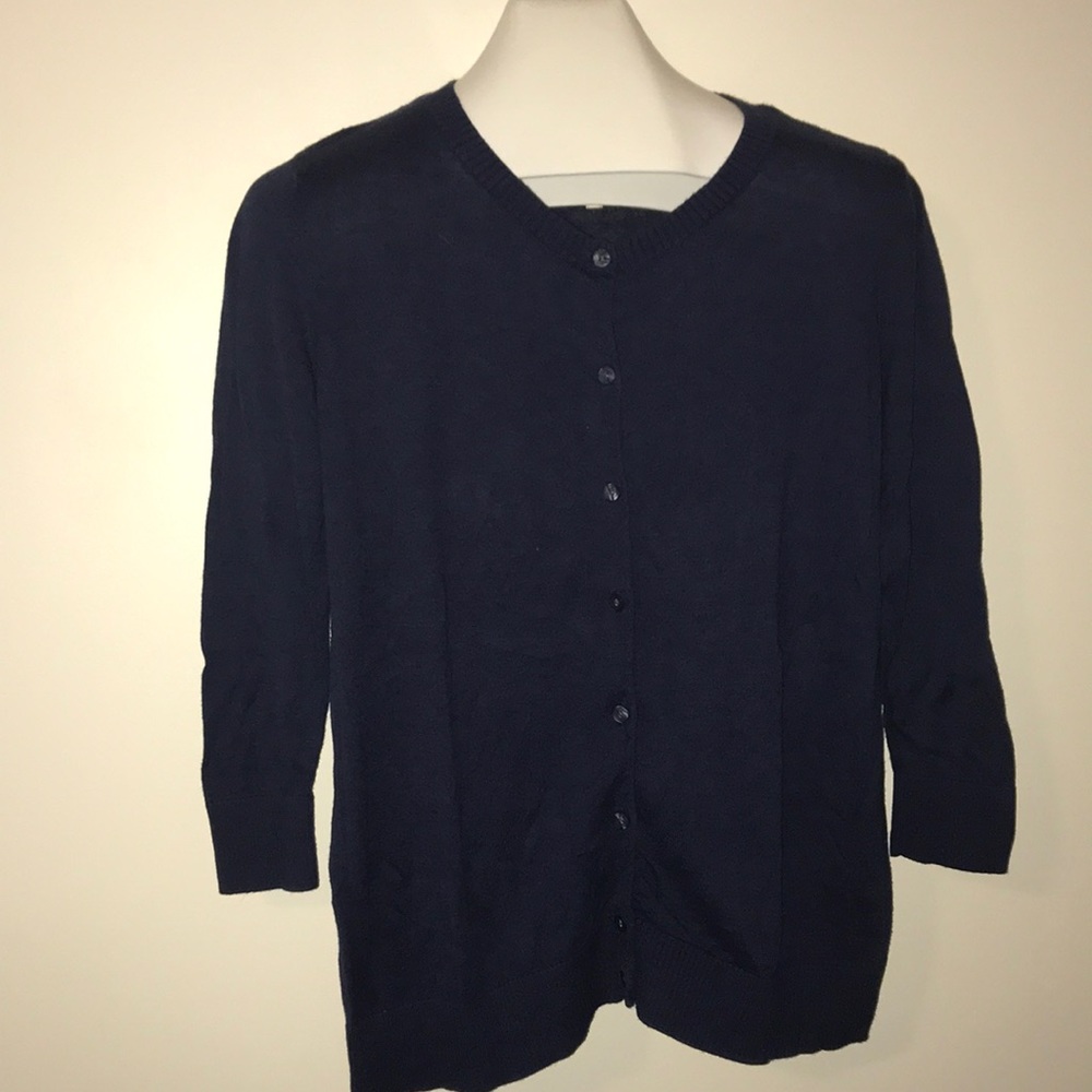 Maternity Navy Blue Cardigan w/ 3/4 Sleeves